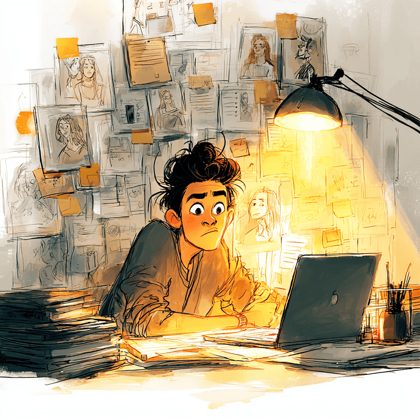 A builder planning and designing the platform late at night